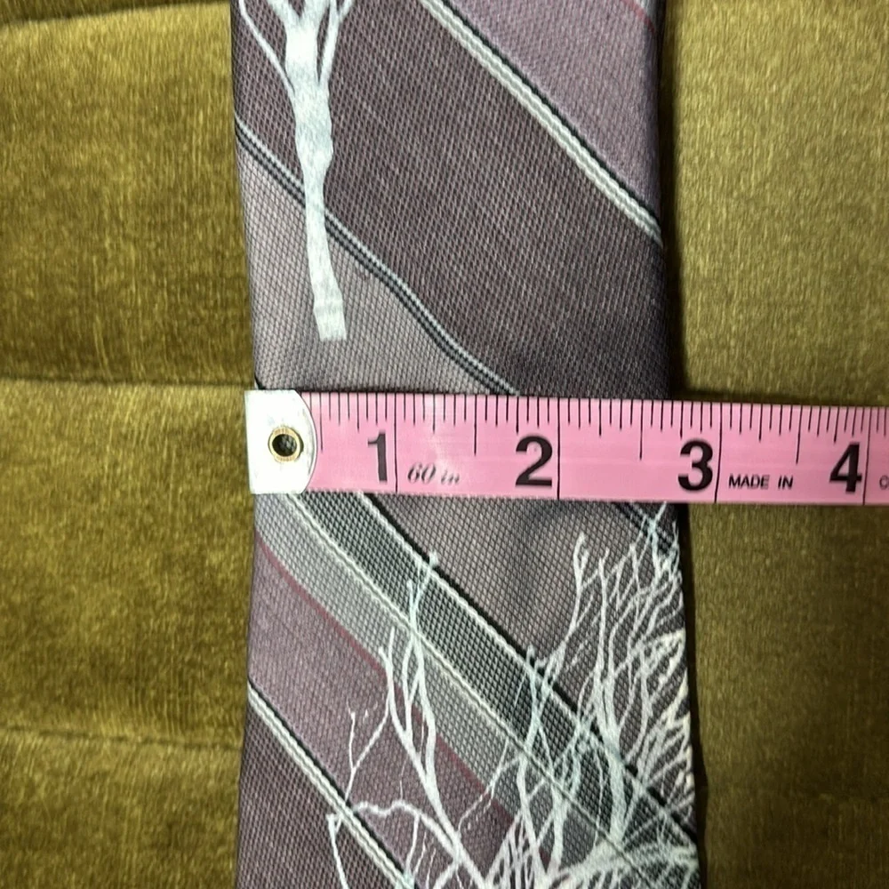 Vintage purple, grey and silver up cycled art tree tie